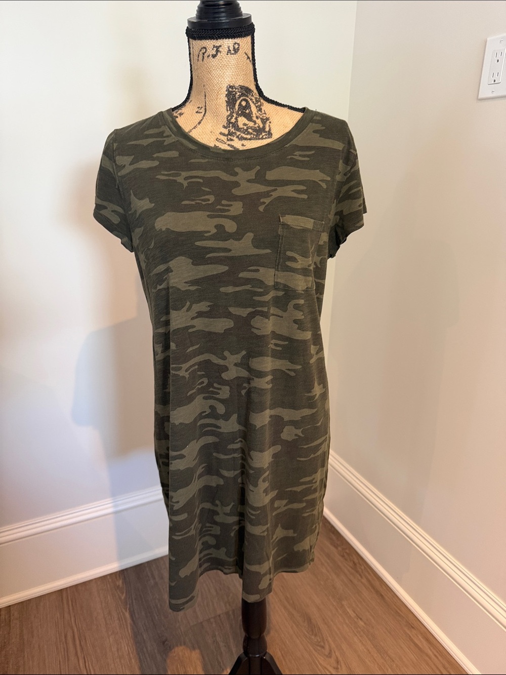 Sanctuary Olive Green Camo T-Shirt Dress
